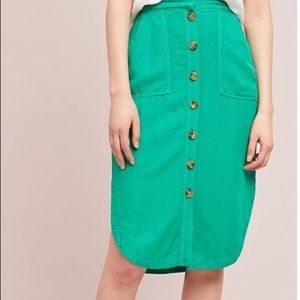 Anthropologie postmark button down skirt